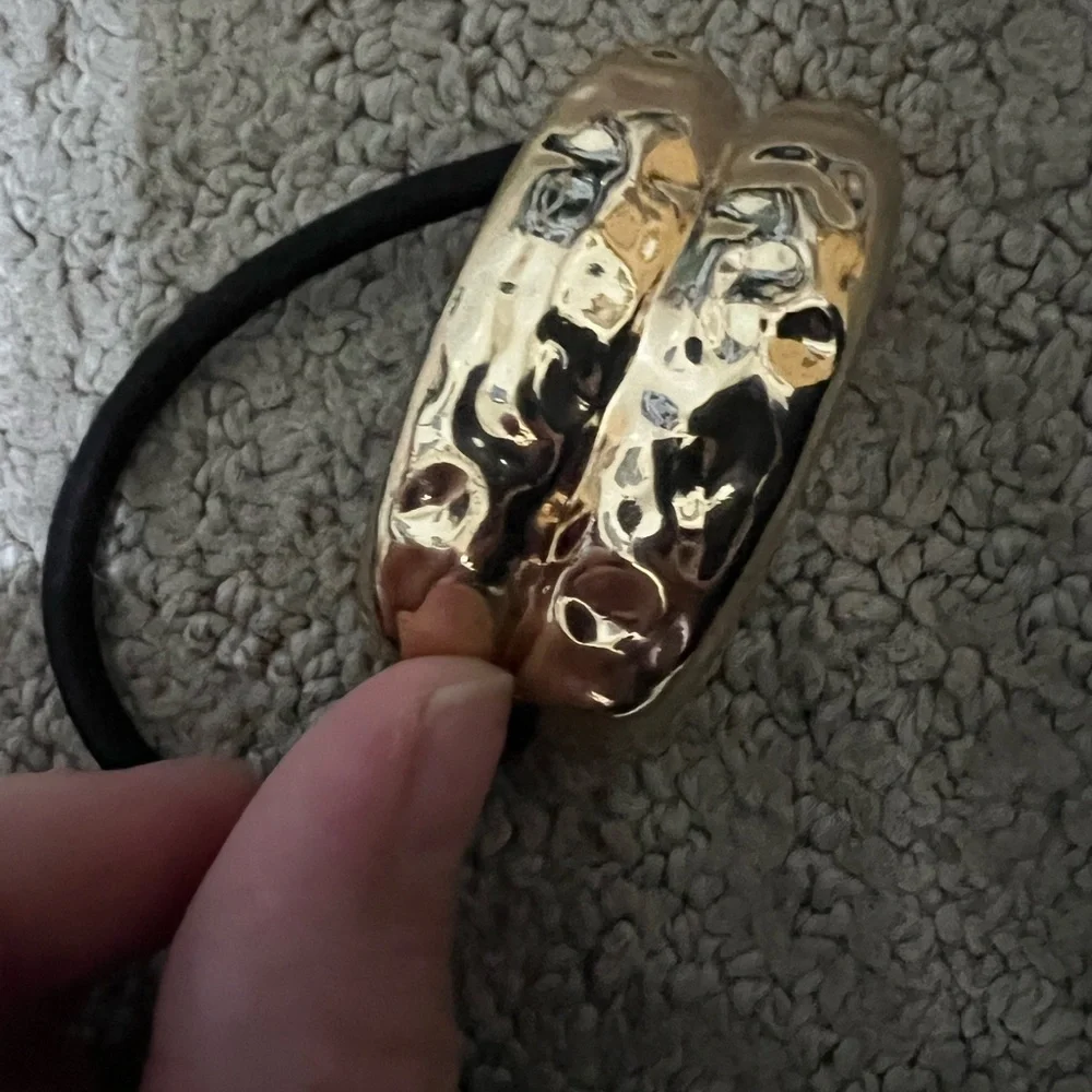 Gold Textured Hair Tie